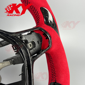 Volante Deportivo Personalizado de Fibra de Carbono y Gamuza Roja para Honda Civic, Accord, CRV de 11ª Generación (2021-2026) y Acura Integra - Product Image 3