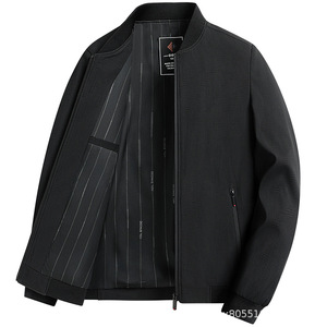 Veste Administrative pour Homme Âgé, Style Officier Public, Printemps-Automne, Col Baseball Texturé, Idéale pour les Hommes d'Âge Moyen et les Pères d'Affaires - Product Image 2
