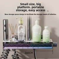 Ensemble de douche de luxe gris anthracite à touches piano, robinets thermostatiques tout en cuivre, affichage numérique de la température constante, douche pluie quatre vitesses