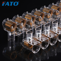 Bloque de terminales transparente FATO PC 1.5mm² 2.5mm² 4mm² 6mm² 10mm² 16mm² 25mm² 450V 500V conector de cable de latón con tornillo