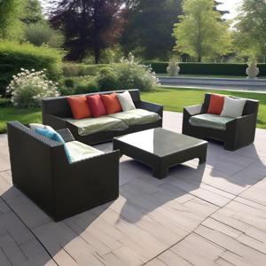 Terrassenmöbel Sofa-Set Wasserfestes PE-Rattan Outdoor Garten-Sofa Aluminiumrahmen Terrassen-Modulares Ecksofa - Product Image 1