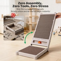 Griffoir vertical pliable en carton pour chat AFP en forme de L avec boule roulante, sans assemblage, 4 formes, pour mur, canapé, divan