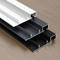 Plinthe en aluminium LED 80 mm au design moderne, étanche, avec câblage dissimulé, profilé métallique pour la décoration murale et de sol