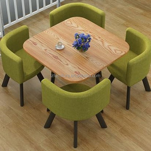<b>Small</b> 4-Piece Dining <b>Table</b> Set Chairs for Restaurant Hotel Office <b>Kitchen</b> Use Stylish Reception Desk for Negotiation Guest Rest - Product Image 6