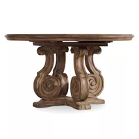 Table à manger de style campagnard américain, ensemble table et chaises sculptées, chaise de salle à manger de style européen, modèle de villa