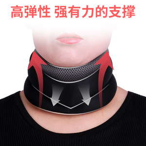 Attelle de cou réglable, soutien cervical respirant en éponge, taille unique, gris, noir, orange, rouge - Product Image 3