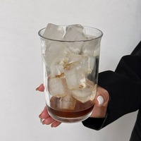 Nouvelle tasse à café glacé Americano, tasse à jus en verre borosilicate haute résistance, tasse en verre transparente pour la maison, pour le lait
