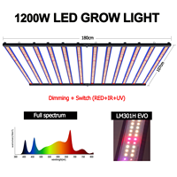 Lampe de culture LED à spectre complet 1200W dimmable LM301H EVO, couverture 5x5 pieds, en aluminium, PAR élevé, pour culture hydroponique, stock UE