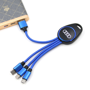 Accessoire pour téléphone, kit de câble <span class=keywords><strong>adaptateur</strong></span> de charge USB multifonction 3 en 1, porte-clés avec lumière LED, câble de charge rapide USB Type C, <span class=keywords><strong>adaptateur</strong></span> de voyage - Product Image 5