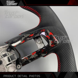 พวงมาลัยคาร์บอนไฟเบอร์สีแดงแบบกำหนดเอง พร้อมไฟ LED สำหรับรถฟอร์ด มัสแตง S550 <span class=keywords><strong>GT</strong></span> 350 <span class=keywords><strong>500</strong></span> คูเป้ ปี 2015 2017 2018 2019 <span class=keywords><strong>2020</strong></span> 2021 2022 2023 - Product Image 4