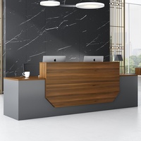 Comptoir de réception moderne en surface solide blanche brillante pour immeubles de bureaux, supermarchés, centres commerciaux, hôtels - Marque ML Chine