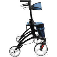 Andador con Ruedas para Adultos Altos y Personas Mayores con Asiento de Altura Ajustable (1.70-2.00 M), Andador Ligero de Aluminio de 7 kg, KMINA K10017