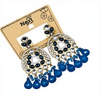 Boucles d'oreilles pendantes exclusives et tendance, géométriques, en alliage léger, style ethnique, avec strass et perles imitation diamant américain