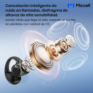 Auriculares <span class=keywords><strong>Bluetooth</strong></span> 6.0 Miccell <span class=keywords><strong>con</strong></span> Reducción de Ruido en Llamadas, Diseño Ligero y Tipo Clip para la Oreja - Product Image 3