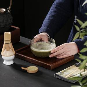 Juego de té Matcha japonés de 4 Uds., caja de regalo de vidrio transparente al por mayor, Kit de Matcha con cuenco de Caño vertedor, juego de Matcha elegante - Product Image 6
