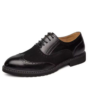 Leather <b>Shoes</b> High Demand English-style Business Brogue Cowhide <b>Waterproof</b> Breathable Mesh Handmade Formal Oxford Men's <b>Shoes</b> - Product Image 1