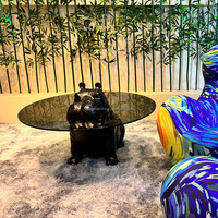 Décoration Moderne pour la Maison, Table en FRP Populaire, Sculpture en Forme d'Hippopotame, Table Basse, Meubles de Salon