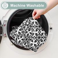 Nappe rectangulaire en vinyle noir à motifs, 8 pieds (96 x 30 pouces), avec coins élastiques, pour Noël