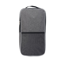 Étui de rangement portable respirant en maille grise solide en carbone 18k pour équipement de pickleball, personnalisable avec logo OEM, pour enfants et adultes
