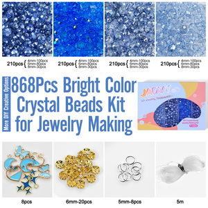 Tema personalizzato in stile blu <span class=keywords><strong>perline</strong></span> di cristallo di vetro <span class=keywords><strong>perline</strong></span> di cristallo per la creazione di gioielli fai da te braccialetti Kit - Product Image 2