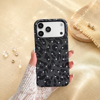 Étuis de téléphone de luxe antichoc en denim et strass pour iPhones