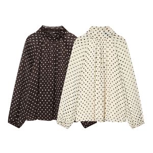 Camisa de Mujer con Estampado de Lunares, Estilo Europeo Americano, Manga Larga, Elegante y Moderna, Marca BR&ZACute - Product Image 1