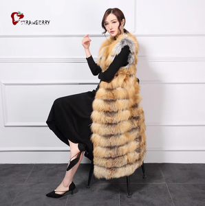 Gran oferta, chaleco de piel auténtica personalizado, chaleco largo de piel de zorro auténtica, nueva chaqueta de moda para mujer - Product Image 2