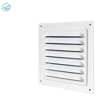 Diffuseur à lamelles courbes 200*200mm résistant aux intempéries - Grille d'aération murale extérieure en aluminium pour la ventilation CVC