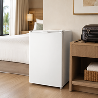 Réfrigérateur à porte réversible à isolation en mousse solide 90L 0-10 ° Mini-réfrigérateur compact avec thermostat réglable pour boissons d'hôtel
