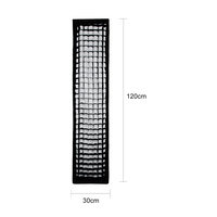 Godox 12"x 47" 30 X 120cm Strip Honeycomb Grid Rectangular Softbox untuk Lampu Strobe Foto Studio Flash Softbox Bowens Mount
