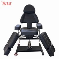 Fauteuil de tatouage hydraulique professionnel Xinchao, lit de tatouage multifonctionnel à jambes séparées, lit de piercing rotatif avec base roulante