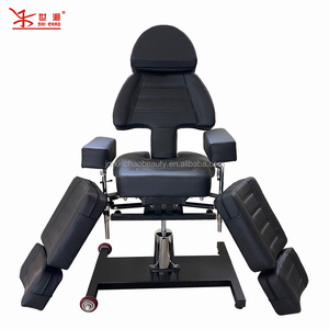 Fauteuil de tatouage hydraulique professionnel <span class=keywords><strong>Xinchao</strong></span>, lit de tatouage multifonctionnel à jambes séparées, lit de piercing rotatif avec base roulante - Product Image 5
