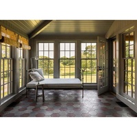 Ventanas de diseño francés Ventanas abatibles de aluminio de alta calidad 4*4 Australia Estilo francés y puertas Arco de vidrio Puertas francesas Ventana
