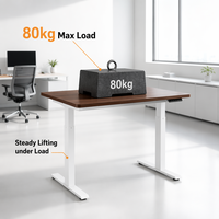Bureau assis-debout en bois massif de qualité commerciale - Table réglable à moteur unique ultra-silencieuse pour espaces de travail professionnels