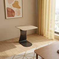 Table Basse Noire Design Moderne Doré avec Rangement Latéral, Prix Usine, Personnalisable, Mobile, en Bois et Acier Inoxydable, Vente en Gros