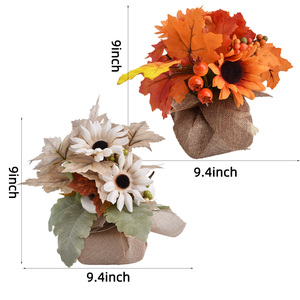 Arrangement floral artificiel sur le thème du tournesol pour la fête des pères, décoration de table, mariage et salon - Product Image 5