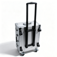 Valise de transport en aluminium avec roulettes et poignée télescopique, mallette à outils roulante en aluminium avec mousse alvéolée et mousse découpable