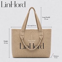 Sac fourre-tout en tricot de marque avec logo personnalisé et deux longueurs de poignées pour les choix de cadeaux des détaillants et les courses quotidiennes