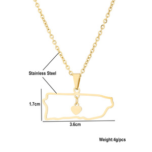 Nuevo Collar de Moda con Colgante de <span class=keywords><strong>Mapa</strong></span> de Puerto Rico en Acero Inoxidable Esmaltado para Mujer - Product Image 4