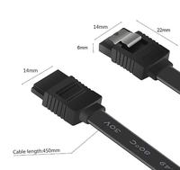 Câble de données SATA III 6 Gbps tressé en PVC droit pour HDD/SSD avec charge rapide 3A et loquet de verrouillage, 18 pouces pour ordinateur