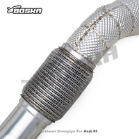 Sistema de Escape Boska BK de Lujo en Acero Inoxidable de 1.5mm con Tubo de Flujo Libre para Audi S3 2.0T 2015-2020, con Protector Térmico y Garantía de 3 Años