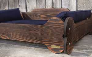 Handgemachte Holzrahmen Luxus Hunde bett Rustikales Hunde bett Haustier möbel Haustier bedarf Labrador Bett Geschenk - Product Image 4