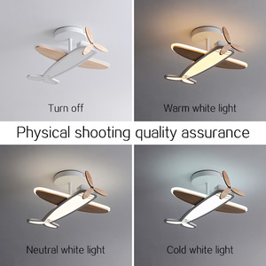 Plafonnier moderne en fer pour chambre d'enfant, design avion, AC 185-265V, <span class=keywords><strong>lustre</strong></span> LED pour chambre à coucher, salon, télécommande - Product Image 2