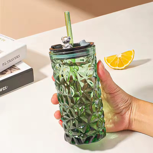 Taza de Viaje de Vidrio Ecológica de Estilo Bohemio Clásico, Cristal Tallado de Alta Calidad, Apta para Lavavajillas y Microondas - Product Image 4