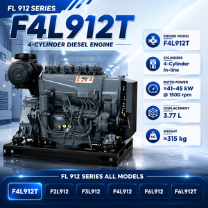 Motore Diesel Industriale BEINEI F4L912T 3.77L 65kW 2500rpm Turbocompresso Raffreddato ad Aria <span class=keywords><strong>per</strong></span> Macchinari Edili e Gruppi Elettrogeni - Product Image 1