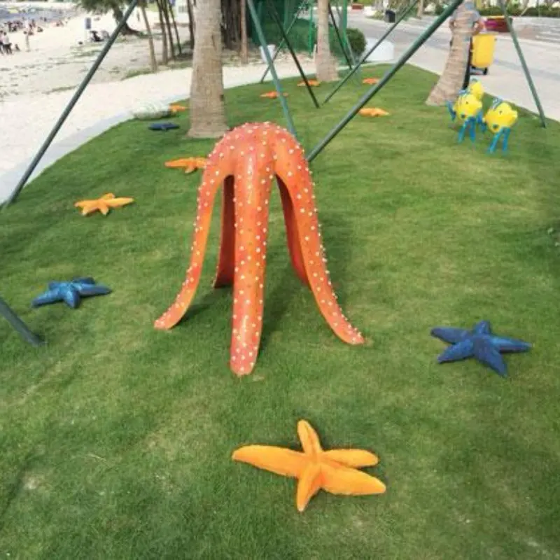 Ukuran hidup bintang laut gurita patung Resin kehidupan laut hewan kerajinan Fiberglass patung untuk pesta laut acara dekorasi