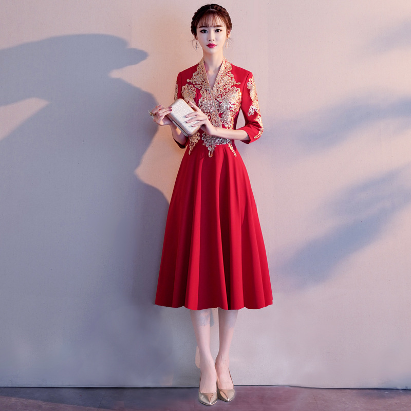 Bright red mid-length