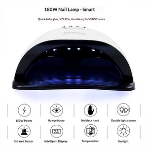 <span class=keywords><strong>Lampe</strong></span> à ongles UV LED professionnelle 180W en plastique ABS, sécheuse portable haute puissance pour vernis gel, outils de beauté pour salon de manucure, prise US/EU - Product Image 2