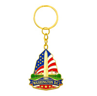 Nouveauté, porte-clés 3D en alliage poli durable, Washington DC, haute qualité, artisanat exquis, souvenir de voyage, décoration de la maison, cadeau