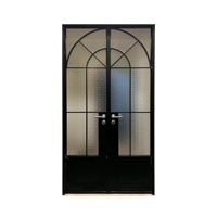Porte coulissante en aluminium ultra-étroite de style français vintage avec moustiquaire en nylon antivol, ensemble complet
